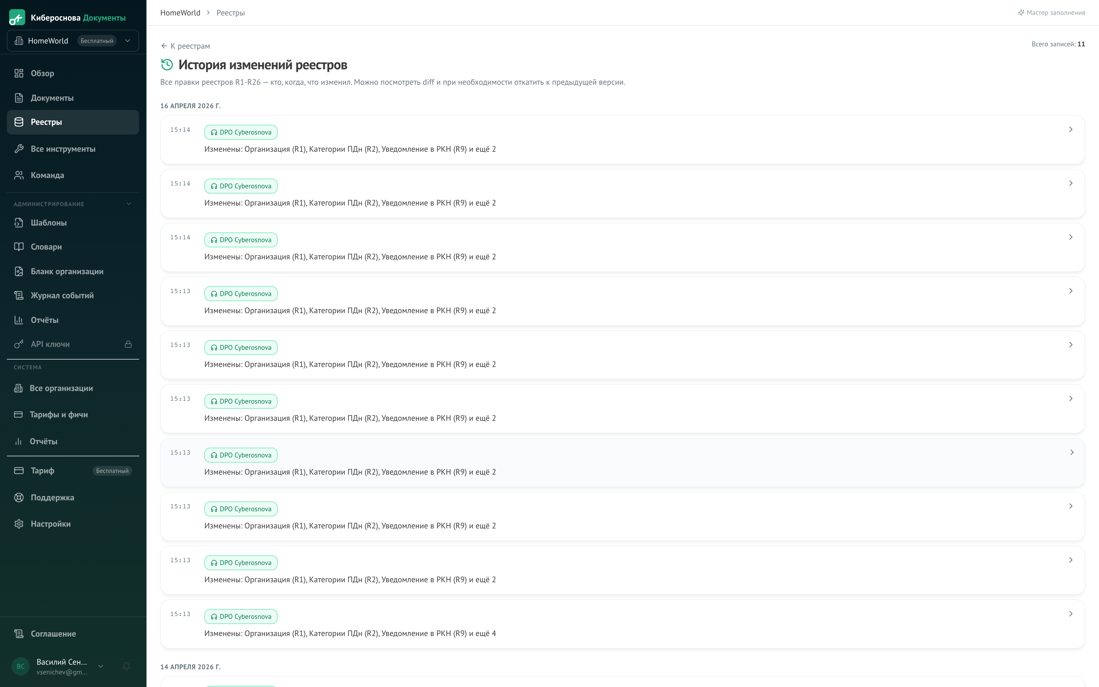 Шаг 5: автоматическая актуализация пакета документов при изменении НПА